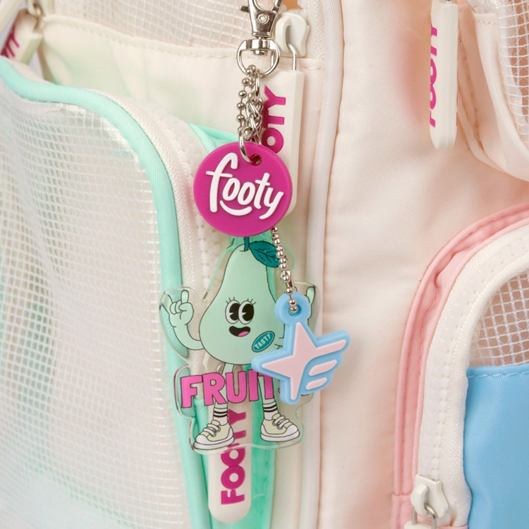 Mochila Escolar Footy 2026 Wonder Pockets Beige con Carro 18" Art.F26331